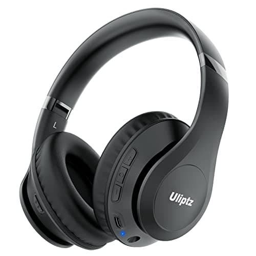 Uliptz Wireless Headphones Over Ear?65 Hrs Playtime Bluetooth Headphones?6 EQ Modes Foldable Lightweight Headphones Wireless?Foldable Bluetooth 5.3 Headphones for Travel/Office/Cellphone/PC (Black)