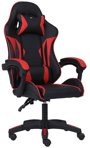 Millhouse Sport Desk Chair, Adjustable Office Gaming Racing Chair with Lumbar and Head Pillow - X3577 - Red