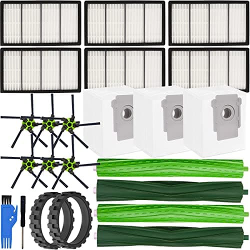 EATBALE Replacement Parts for iRobot Roomba S9(9150), S9+(9550), S Series Robot Vacuum Cleaner Accessories (2 Set of Multi-Surface Rubber Brushes, 6 Filters, 6 Side Brushes, 3 Dust Bags, 2 Whee Tires)